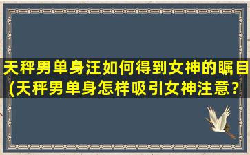 天秤男单身汪如何得到女神的瞩目(天秤男单身怎样吸引女神注意？)