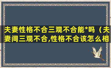 夫妻性格不合三观不合能*吗（夫妻间三观不合,性格不合该怎么相处）