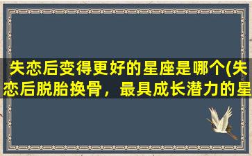 失恋后变得更好的星座是哪个(失恋后脱胎换骨，最具成长潜力的星座是TA！)