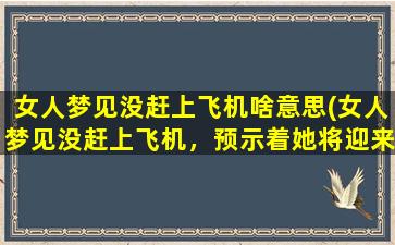 女人梦见没赶上飞机啥意思(女人梦见没赶上飞机，预示着她将迎来重大转变)