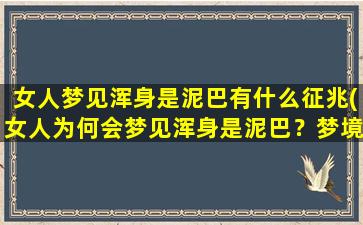 女人梦见浑身是泥巴有什么征兆(女人为何会梦见浑身是泥巴？梦境所隐藏的征兆是什么？)