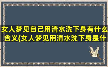 女人梦见自己用清水洗下身有什么含义(女人梦见用清水洗下身是什么意思？原因可能是这些！)