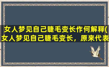 女人梦见自己睫毛变长作何解释(女人梦见自己睫毛变长，原来代表着这些含义！)