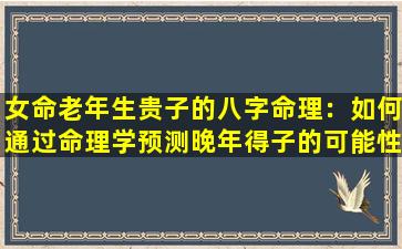 女命老年生贵子的八字命理：如何通过命理学预测晚年得子的可能性