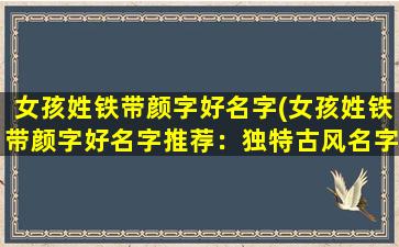 女孩姓铁带颜字好名字(女孩姓铁带颜字好名字推荐：独特古风名字集萃，诗意绝伦花颜铁画。)