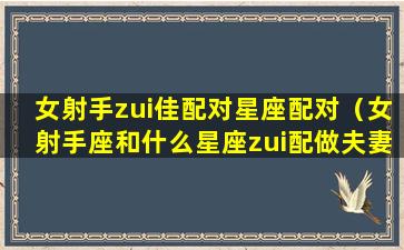 女射手zui佳配对星座配对（女射手座和什么星座zui配做夫妻）