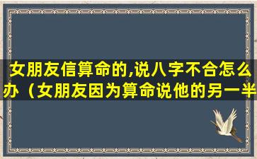 女朋友信算命的,说八字不合怎么办（女朋友因为算命说他的另一半不是我）