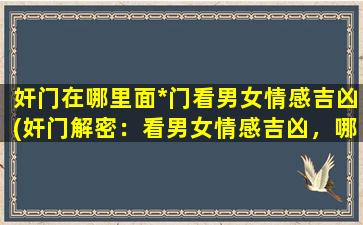 奸门在哪里面*门看男女情感吉凶(奸门解密：看男女情感吉凶，哪里藏着奸门？)