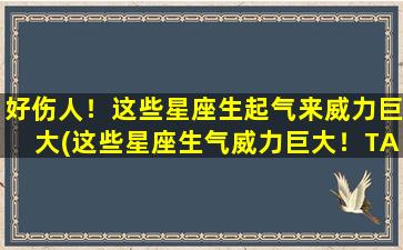 好伤人！这些星座生起气来威力巨大(这些星座生气威力巨大！TA们可不是好惹的)