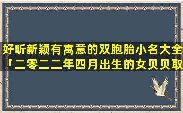 好听新颖有寓意的双胞胎小名大全「二零二二年四月出生的女贝贝取名」