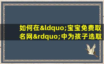 如何在“宝宝免费取名网”中为孩子选取一个有诗意的名字