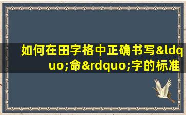 如何在田字格中正确书写“命”字的标准写法