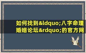 如何找到“八字命理婚姻论坛”的官方网站*