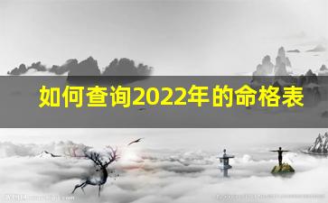 如何查询2022年的命格表