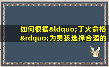 如何根据“丁火命格”为男孩选择合适的名字