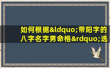 如何根据“带阳字的八字名字男命格”选择合适的命名