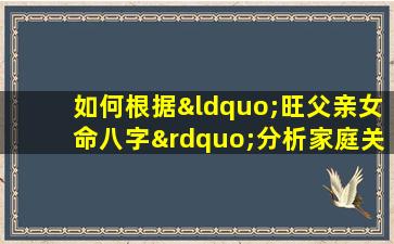 如何根据“旺父亲女命八字”分析家庭关系与个人命运