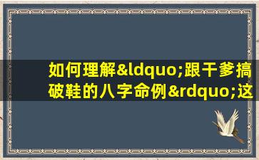 如何理解“跟干爹搞破鞋的八字命例”这一表述