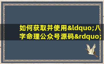 如何获取并使用“八字命理公众号源码”进行开发