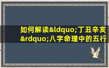 如何解读“丁丑辛亥”八字命理中的五行相生相克关系