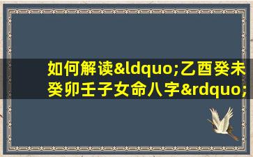 如何解读“乙酉癸未癸卯壬子女命八字”中的五行相生相克关系