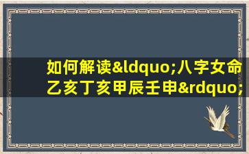 如何解读“八字女命乙亥丁亥甲辰壬申”中的命理特点