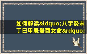 如何解读“八字癸未丁巳甲辰癸酉女命”的命理特征