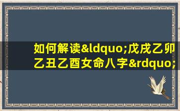 如何解读“戊戌乙卯乙丑乙酉女命八字”中的五行平衡与命运走向