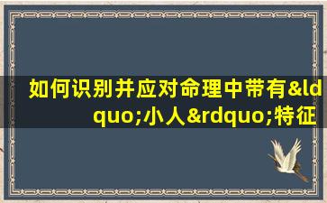 如何识别并应对命理中带有“小人”特征的八字