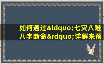 如何通过“七灾八难八字断命”详解来预测和解读个人命运