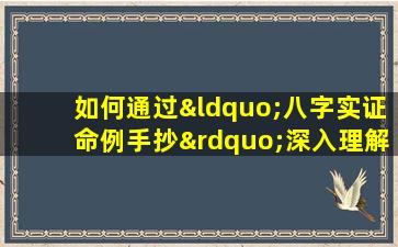 如何通过“八字实证命例手抄”深入理解个人命运