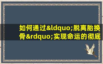 如何通过“脱离胎换骨”实现命运的彻底改变