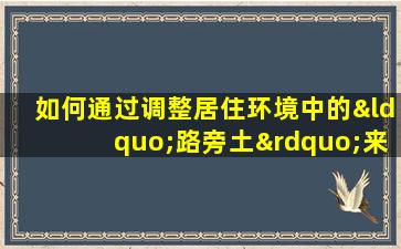 如何通过调整居住环境中的“路旁土”来改善个人命格