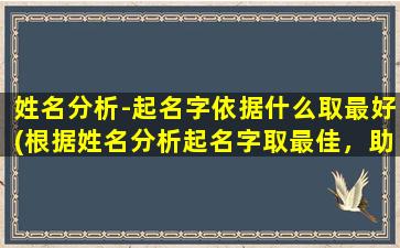 姓名分析-起名字依据什么取最好(根据姓名分析起名字取最佳，助力孩子人生扬帆航行！)