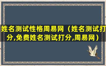 姓名测试性格周易网（姓名测试打分,免费姓名测试打分,周易网）