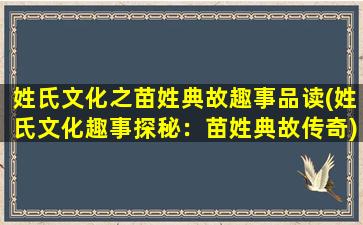 姓氏文化之苗姓典故趣事品读(姓氏文化趣事探秘：苗姓典故传奇)