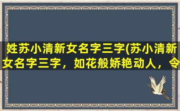 姓苏小清新女名字三字(苏小清新女名字三字，如花般娇艳动人，令人心驰神往！)