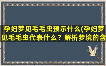 孕妇梦见毛毛虫预示什么(孕妇梦见毛毛虫代表什么？解析梦境的含义)