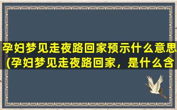 孕妇梦见走夜路回家预示什么意思(孕妇梦见走夜路回家，是什么含义？)