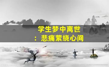 学生梦中离世：悲痛萦绕心间