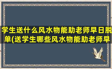 学生送什么风水物能助老师早日脱单(送学生哪些风水物能助老师早日脱单？)