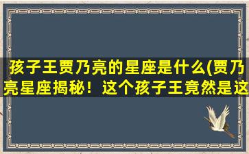 孩子王贾乃亮的星座是什么(贾乃亮星座揭秘！这个孩子王竟然是这个星座？)