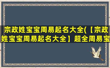 宗政姓宝宝周易起名大全(【宗政姓宝宝周易起名大全】超全周易宝宝起名，男女宝宝取名大全)