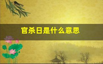 官杀日是什么意思