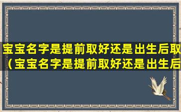 宝宝名字是提前取好还是出生后取（宝宝名字是提前取好还是出生后取比较好）