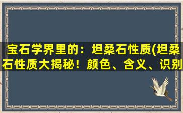 宝石学界里的：坦桑石性质(坦桑石性质大揭秘！颜色、含义、识别方法一网打尽！)