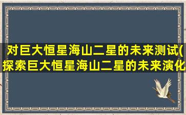 对巨大恒星海山二星的未来测试(探索巨大恒星海山二星的未来演化及可能性)