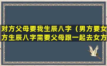 对方父母要我生辰八字（男方要女方生辰八字需要父母跟一起去女方家里吗）