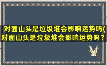 对面山头是垃圾堆会影响运势吗(对面山头是垃圾堆会影响运势吗？如何化解？)