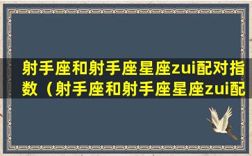 射手座和射手座星座zui配对指数（射手座和射手座星座zui配对指数是多少）